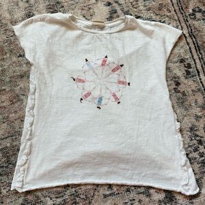 Zara girls shirt, girls tshirt, girls white tshirt, size 8